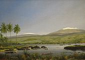 湾から見たヒロ、1852年