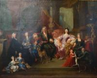 A família de Léopold I de Lorraine em cerca de 1710, atribuída a Jacques Van Schuppen.