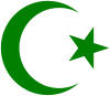 Ster en sikkel, het symbool van de islam  