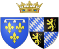 Orléansin herttuattarena toimivan palatiinalaisprinsessa Elizabeth Charlotte Palatinuksen vaakuna.  