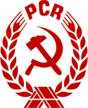 Het wapen van de communistische partij in Roemenië.