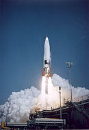 Start einer Atlas-Rakete von Cape Canaveral im Jahr 1957