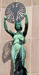 Bronze figure of the nymph Noris (1903) by Philipp Kittler