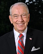 Senatorul republican Chuck Grassley din Iowa, actualul președinte pro tempore al Senatului Statelor Unite ale Americii  