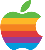 O logotipo da Apple usado de 17 de maio de 1976 a 26 de agosto de 1999.