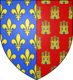 Grb: (starodavna Francija), v katerem je v golem polkrožnem polkrožnem polju gradov ali (Kastilja).