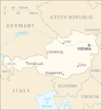 Mapa da Áustria