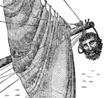 Głowa pirata Czarnobrodego została wystawiona jako trofeum po jego śmierci.