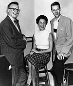 Garroway på WMAQ i Chicago 1951 med Connie Russell och Jack Haskell.  