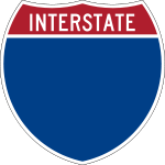 Знакът, използван за обозначаване на междущатска магистрала.  