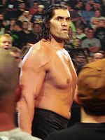 De Grote Khali voor zijn World Heavyweight Championship wedstrijd met Batista.
