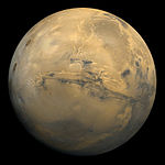 La planète Mars, également nommée d'après le dieu romain de la guerre.