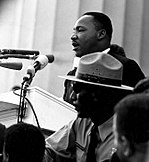 Martin Luther King, Jr. la Marșul de la Washington din 28 august 1963.