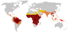 La distribution moderne du paludisme