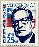 Itä-Saksan postimerkki Allenden kunniaksi  