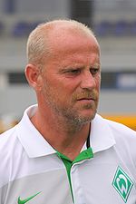 Manager Thomas Schaaf, die Werder Bremen van 1999 tot 2013 heeft geleid.