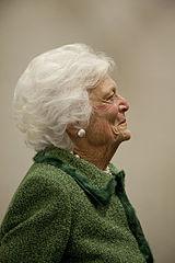 Före detta presidentfru Barbara Bush vid LBJ Presidential Library 2012.  