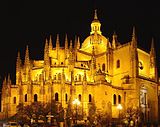 Segovia Cathedral by night