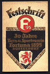 Festschrift 1925, first use of the club logo "F95