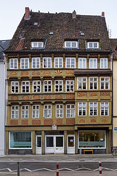 Oldest half-timbered house in Hannover from 1566 at Burgstraße 12 (location52 .3730759 .731176 )