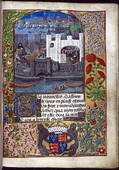 Early 15th century illustration of the Tower. From the manuscript Royal 16 F. ii.