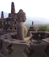 Buddha statue in Borobudur (Java, Indonesia)