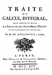 Traité du calcul intégral , 1754.  