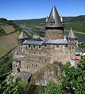 Stahleck Castle on the Middle Rhine, headquarters of the Palatine Counts from 1142 to 1182
