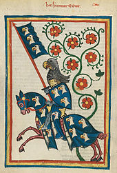 Ideal images of high medieval knights: Hartmann von Aue (depicted around 1300)