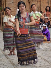 Dance of Cham women in front of their temple