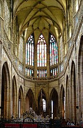 Light-flooded room: Choir of St. Vitus Cathedral in Prague