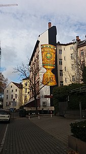 Mural in Frankfurt, Grüneburgweg 81, to commemorate the 2018 Cup victory.