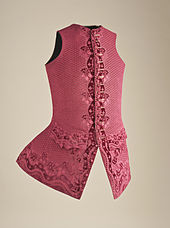 Francouzská hedvábná vesta, kolem roku 1750, LACMA.  