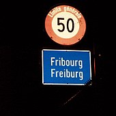 Place-name sign Fribourg Fribourg