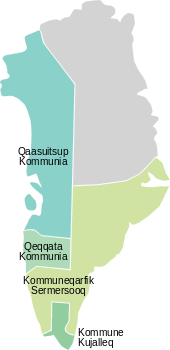 A divisão administrativa da Groenlândia