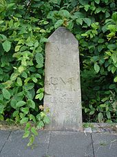 Boundary stone after the first incorporation in 1875 at the Grevener Straße at the height of Meßkamp