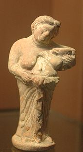Femeie obeză ținând un borcan cu vin, Kertch, a doua jumătate a secolului al IV-lea î.Hr., Luvru  