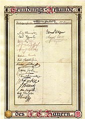 The founding charter of FC Bayern