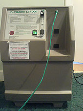 Un concentratore di ossigeno in casa di un paziente con enfisema