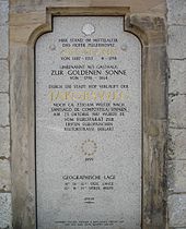 Memorial stone at the Marienkirche in Hof