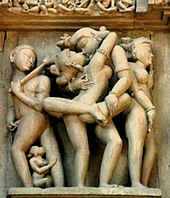 The erotic sculptures at the temples of Khajuraho, Konarak and others are associated with Tantrism