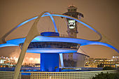 Le bâtiment thématique de l'aéroport international de Los Angeles est construit dans le style Googie