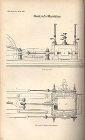 Compressionless, direct-acting two-stroke gas engine by Lenoir (1861)