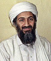 Osama bin Laden, de leider van Al-Qaeda, de groep die de aanslagen deed, hier afgebeeld in 1997.