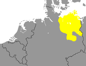 Present-day distribution of East Low German