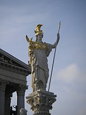 Athena, voor het parlementsgebouw in Wenen, Oostenrijk
