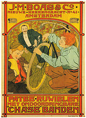 Vecchia pubblicità per pneumatici di biciclette