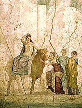 Europe, the bull and companions , fresco from Pompeii