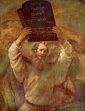 Mooses ja kymmenen käskyä, Rembrandt (1659).  