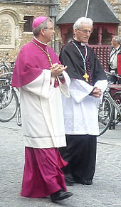 Bishop and canon (right), Bruges 2014